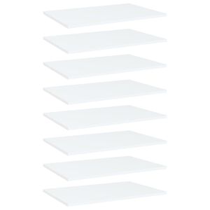 vidaXL riiuliplaadid 8 tk, valge, 60x40x1,5 cm, puitlaastplaat