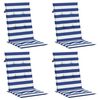 vidaXL k&otilde;rged toolipadjad 4 tk, sinise/valge triibuline, kangas