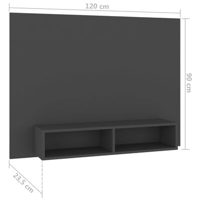 vidaXL TV-seinakapp, hall, 120 x 23,5 x 90 cm, puitlaastplaat