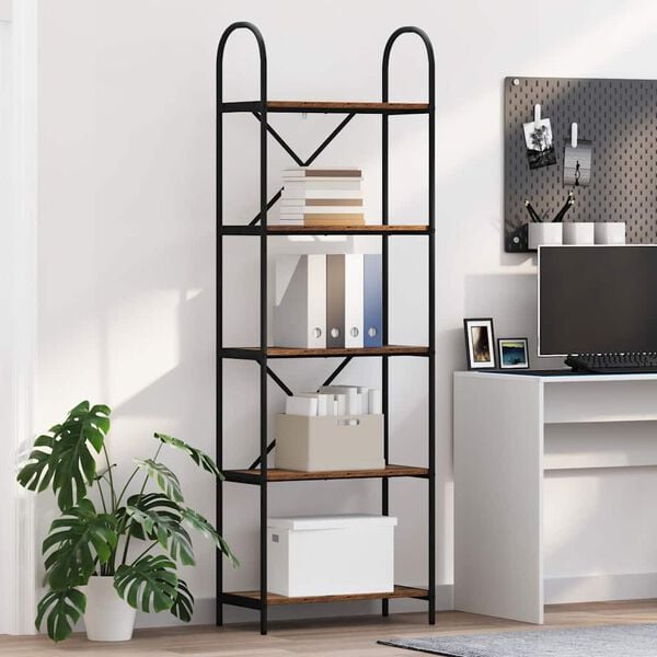 vidaXL Raamatukapp Vana puit 60 x 30 x 183 cm Tehispuit