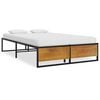 vidaXL voodiraam, must, metall, 120 x 200 cm