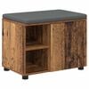 vidaXL Hallipink padjaga riiuliga uksega Vana puit 60 x 38 x 46 cm