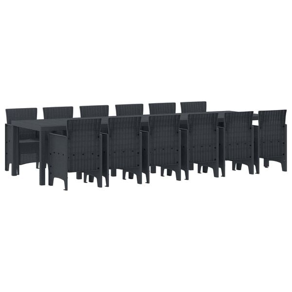 vidaXL Aia s&ouml;&ouml;gilaudade komplekt 13 pcs Antratsiit Polt rattan