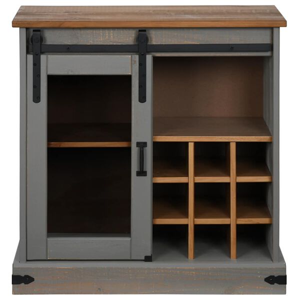 vidaXL lükanduksega puhvetkapp HALDEN hall 80x40x80 cm täispuit