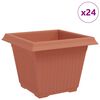 vidaXL Ruutlillepott 24 pcs Kohviroosa 28,5 x 28,5 x 22 cm Plastmass
