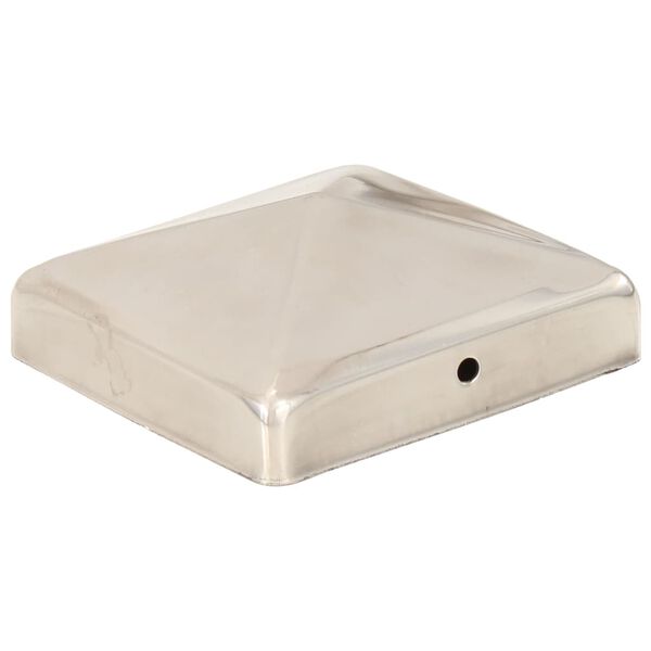 vidaXL püramiidikujuline aiapostiots, 6 tk, roostevaba teras, 91x91 mm