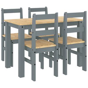 vidaXL 5-osaline s&ouml;&ouml;gilauakomplekt PANAMA, hall m&auml;nnipuit