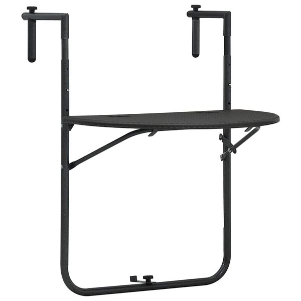 vidaXL rippuv rõdulaud, pruun, 60x64x83,5 cm rotangi välimusega plast