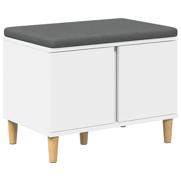 vidaXL Hallipink padjaga ladustamisega uksega Valge 60 x 38 x 46 cm