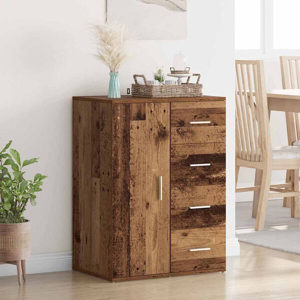 vidaXL Kõide sahtliga Vana puit 59 x 39 x 80 cm Tehispuit