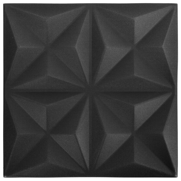 vidaXL Seinapaneelid 24 pcs Origami Must 50 x 50 cm XPS Vaht