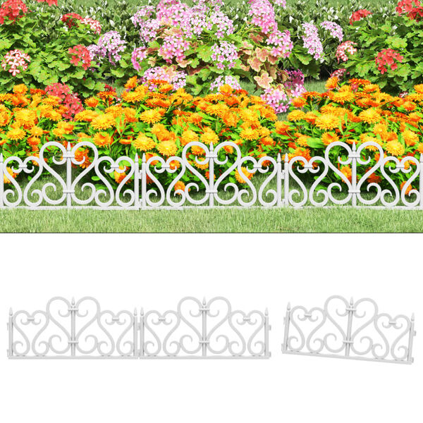 vidaXL murupiirded 17 tk valge 10 m PP