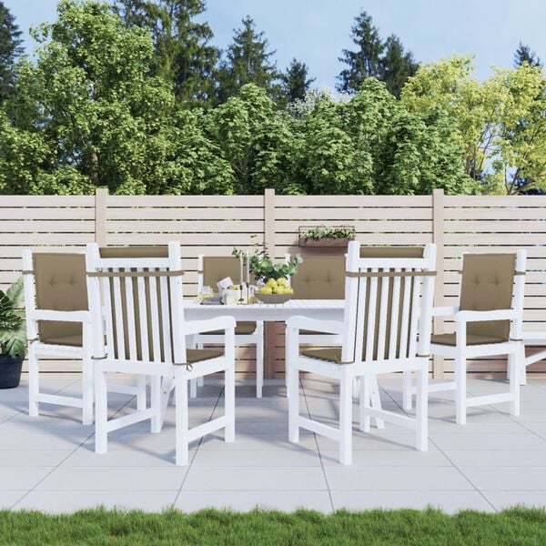 vidaXL madala seljatoega toolipadjad 6 tk,pruunikas 100x50x4 cm,kangas