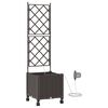 vidaXL Aiakonteiner Kastmise ja Ratastega Pruun 40 x 40 x 148 cm PP