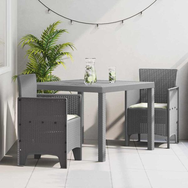 vidaXL Aia söögilaudade komplekt 3 pcs Helehall Polt rattan