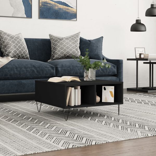 vidaXL kohvilaud, must, 60 x 60 x 30 cm, tehispuit