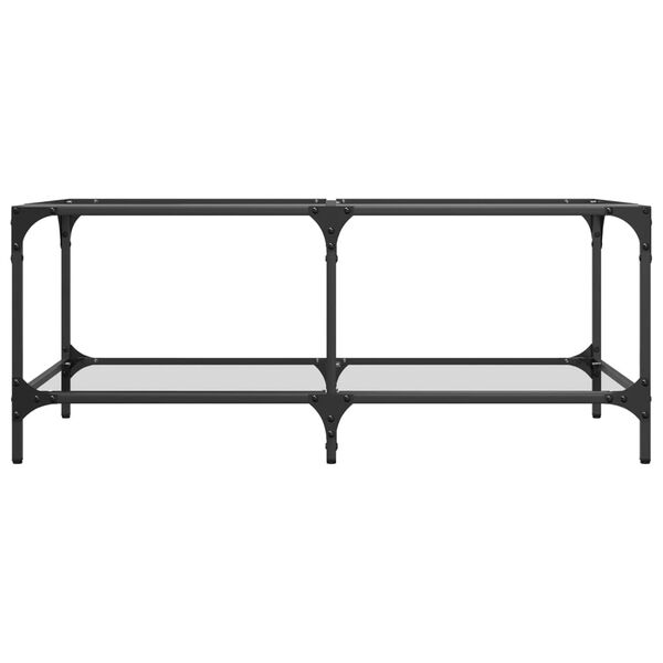 vidaXL kohvilaud, l&auml;bipaistev klaasplaat, 98,5 x 50 x 40 cm, teras