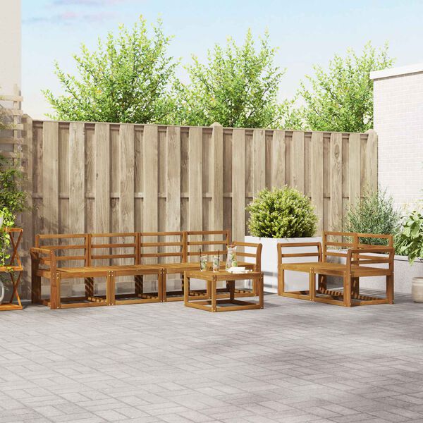 vidaXL V&auml;li diivanikomplekt 7 pcs Neutraalne Tugev akatsiapuu