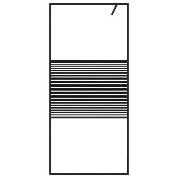 vidaXL du&scaron;inurga sein, must, 90 x 195 cm, l&auml;bipaistev ESG-klaas