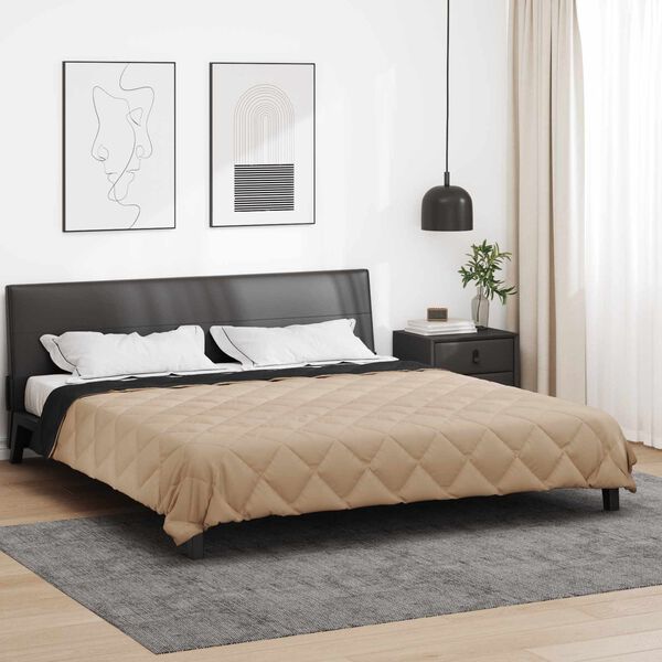vidaXL Suvised teki Must ja taupe 220 x 260 cm Mikrokiud