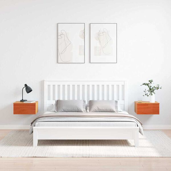 vidaXL &Ouml;&ouml;kapp sahtliga 2 pcs Vahapruun 37 x 35 x 18,5 cm M&auml;nnipuit