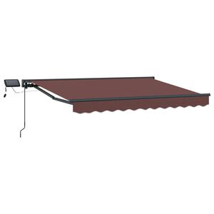 vidaXL Manuaalne varikatus LED-idega Pruun ja antratsiit 2,5 x 2 m