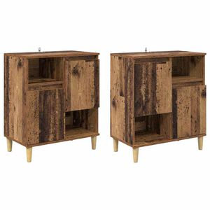 vidaXL Kappide k&uuml;lgedel 2 pcs Vana puit 60 x 35 x 70 cm Tehispuit