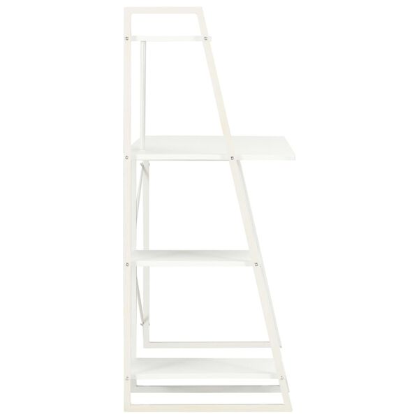 vidaXL laud riiuliga, valge, 102 x 50 x 117 cm