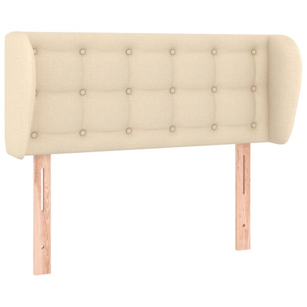 vidaXL voodipeats servadega, kreemjas, 103x23x78/88 cm, kangas