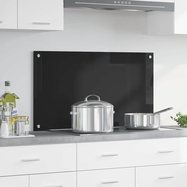 vidaXL Kögi Splashback Must 90 x 50 cm karastatud klaas