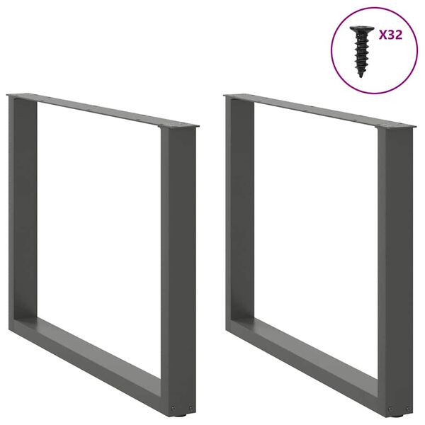 vidaXL söögilaua jalad U-kujulised 2 tk, antratsiithall, 100 x (72-73) cm, teras