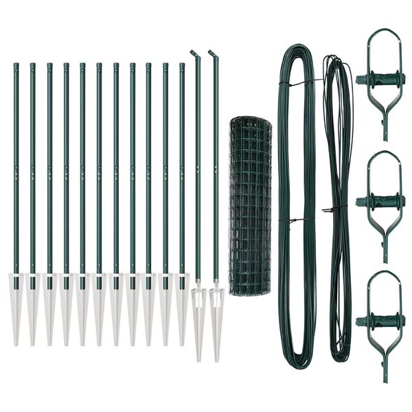 vidaXL Aed koos postiga Roheline 1,2 x 25 m Terased ja PVC