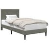 vidaXL Voodi raam peaga Helehall 100 x 200 cm Korter kangas
