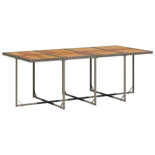 vidaXL 9-osaline aiam&ouml;&ouml;bli komplekt patjadega, hall, pol&uuml;rotang