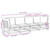 vidaXL 4-osaline aiamööbli komplekt koos patjadega, akaatsiapuit