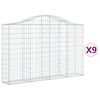 vidaXL kaarekujulised gabioonkorvid 9 tk, 200x30x120/140 cm, raud