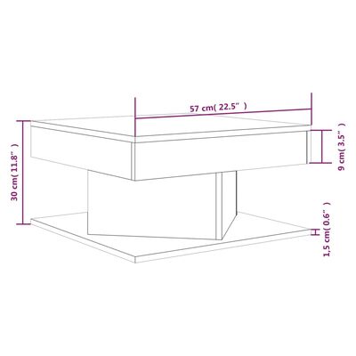 vidaXL kohvilaud, hall Sonoma tamm, 57 x 57 x 30 cm, tehispuit