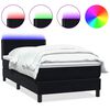 vidaXL kontinentaalvoodi madrats ja LED Must 100x220 cm samet
