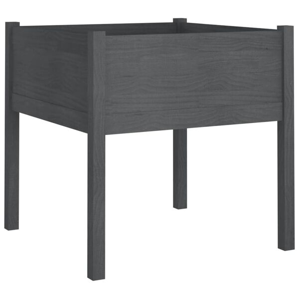 vidaXL aia taimekast, 2 tk, hall 70x70x70 cm, toekas m&auml;nnipuit