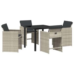 vidaXL Aia s&ouml;&ouml;gilaudade komplekt 5 pcs Helehall pol&uuml;rotang