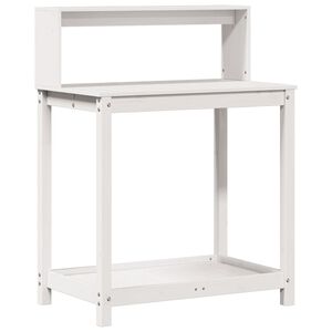 vidaXL riiulitega istutuslaud, valge, 82,5 x 50 x 109,5 cm, m&auml;nnipuit
