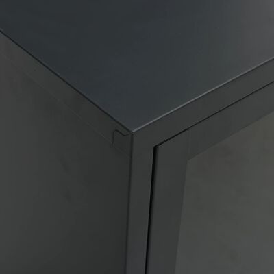 vidaXL telerialus, must, 105 x 35 x 52 cm, teras ja klaas