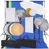 vidaXL fotostuudiokomplekt valgustus, vihmavari, taustapilt, reflektor