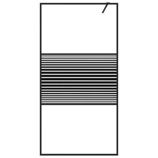 vidaXL du&scaron;inurga sein, must, 100 x 195 cm, l&auml;bipaistev ESG-klaas