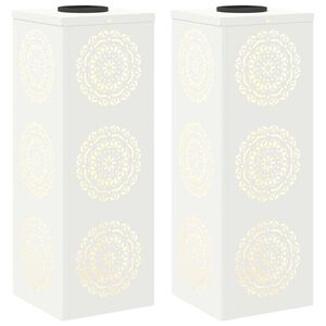 vidaXL P&auml;ikese LED k&auml;igutee tuli 2 pcs Valge K&uuml;lmvaltsitud teras