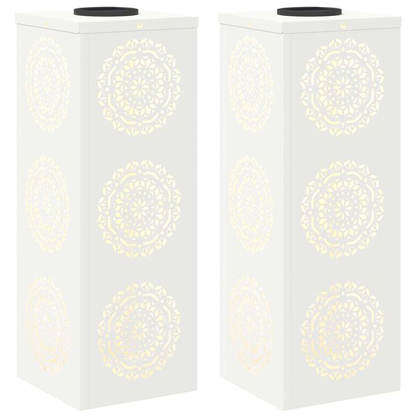 vidaXL P&auml;ikese LED k&auml;igutee tuli 2 pcs Valge K&uuml;lmvaltsitud teras