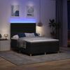 vidaXL LED Box Spring Voodi madratsiga peaga Must 140 x 200 cm kangas