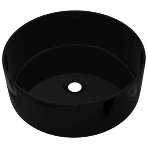 vidaXL &uuml;mar keraamiline valamu 40 x 15 cm, must