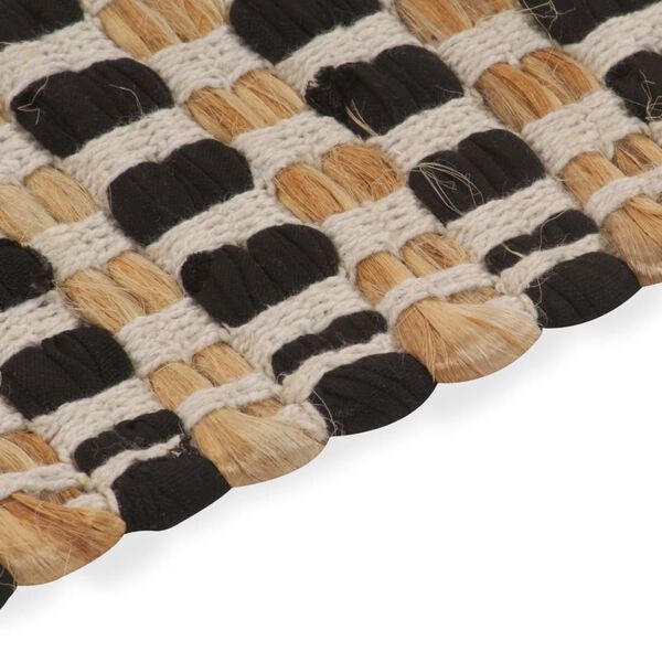 vidaXL k&auml;sitsi punutud džuudist vannitoamatid, kangas, naturaalne/must