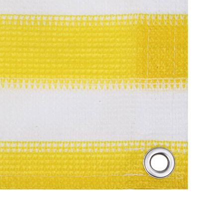 vidaXL rõdusirm, kollane ja valge, 75 x 300 cm, HDPE